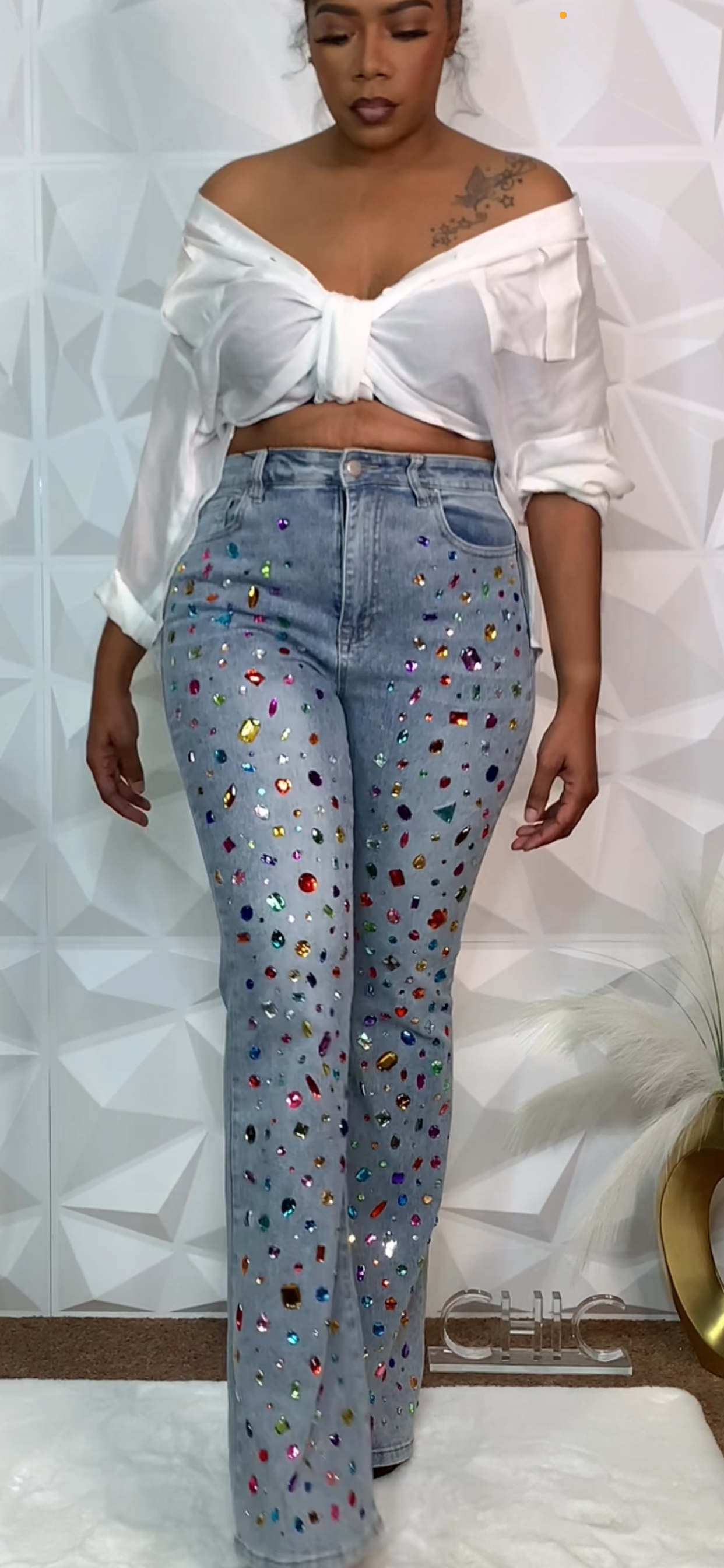 Jeweled Denim Jeans