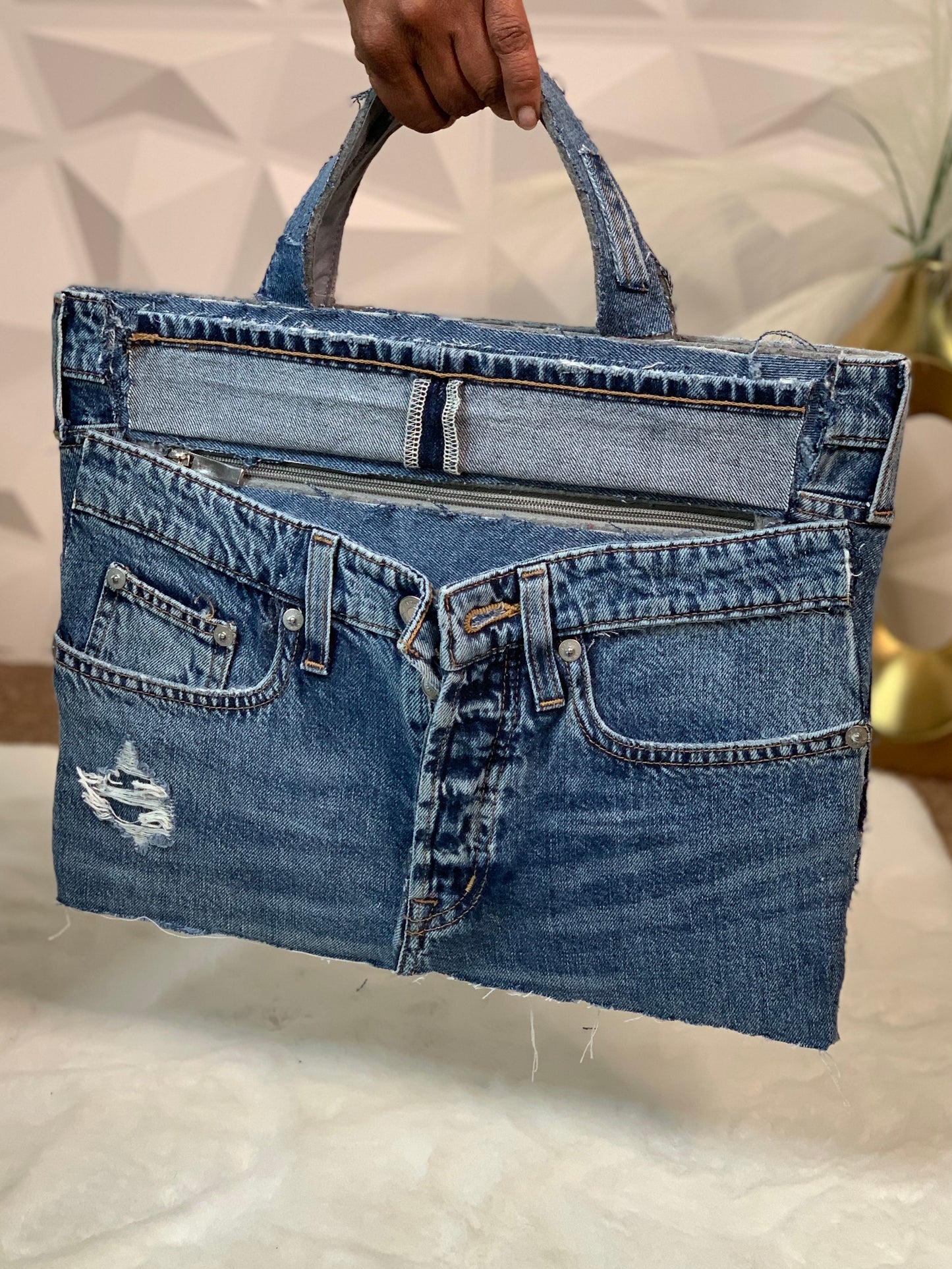 Upcycled Denim Jean Bag