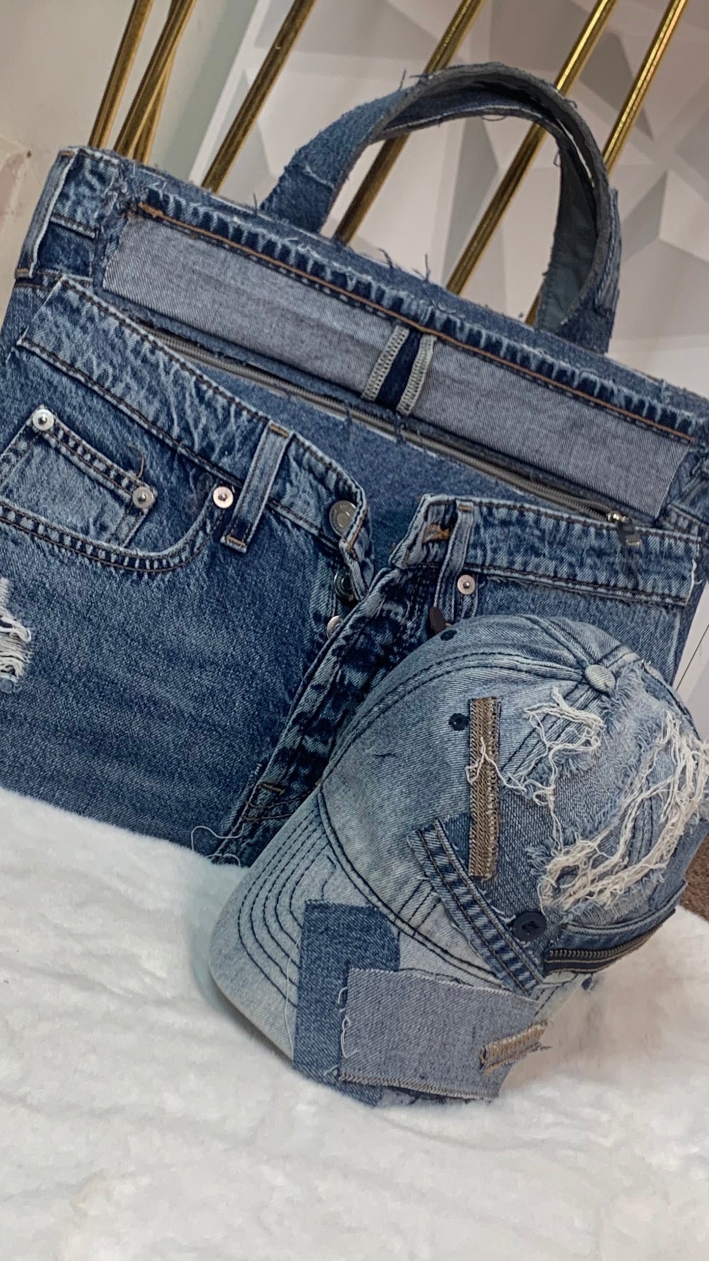 Upcycled Denim Jean Bag