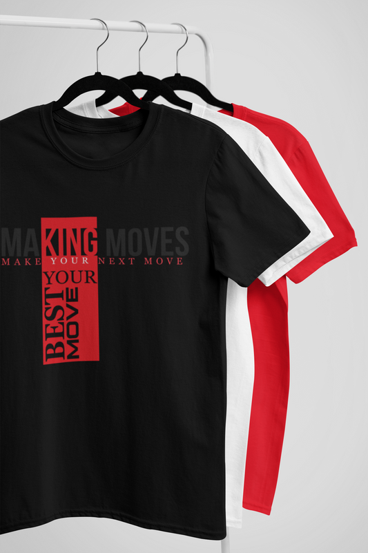 Making Moves: Multi Color Short Sleeve T-shirt (black on black)