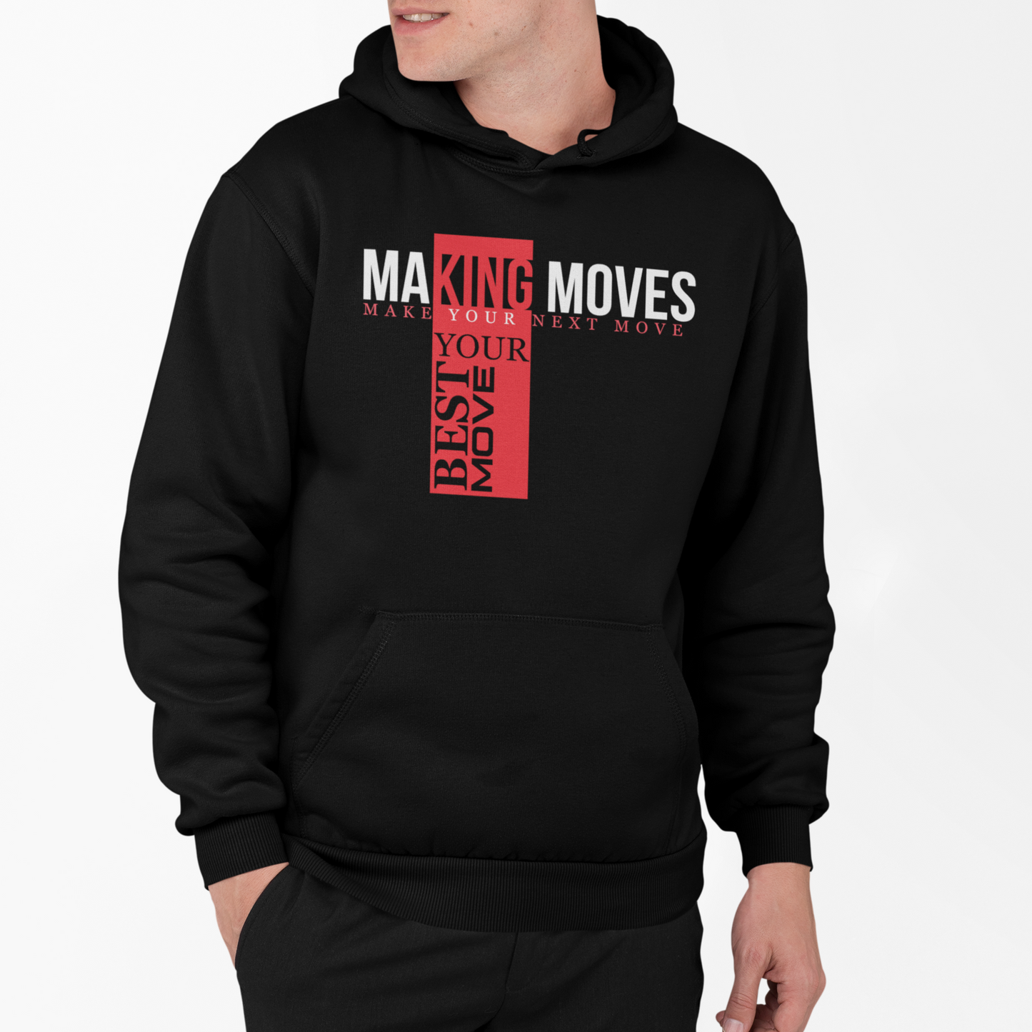 Making Moves: Multi-Color Pullover Hoodie (black)